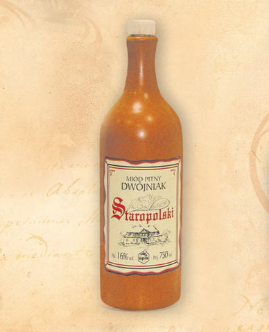 Vin vechi din miere de albine (Mied) Staropolski in sticla ceramica